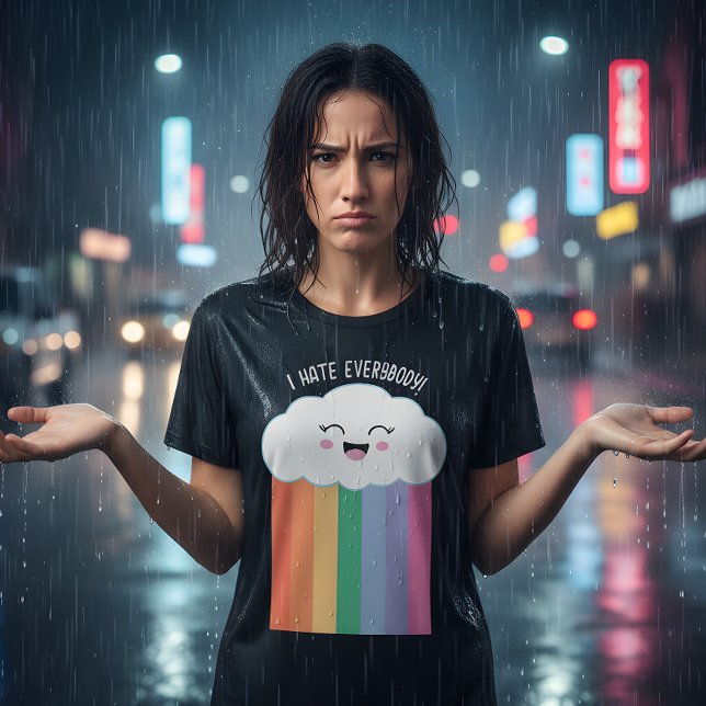 I Hate Everybody Funny Kawaii Cloud T-Shirt (Creator Uploaded)