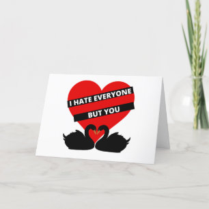 I Hate Everyone But You Black Holiday Card
