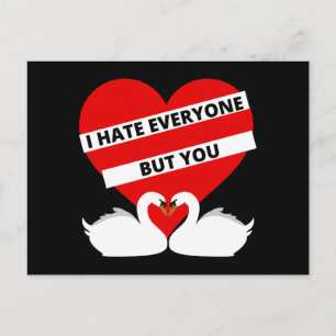 I Hate Everyone But You Holiday Postcard