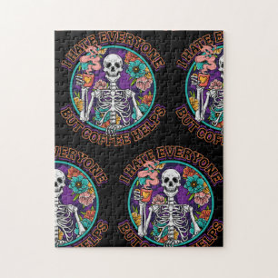 I Hate Everyone Coffee Helps Coffee Lover Gifts Jigsaw Puzzle