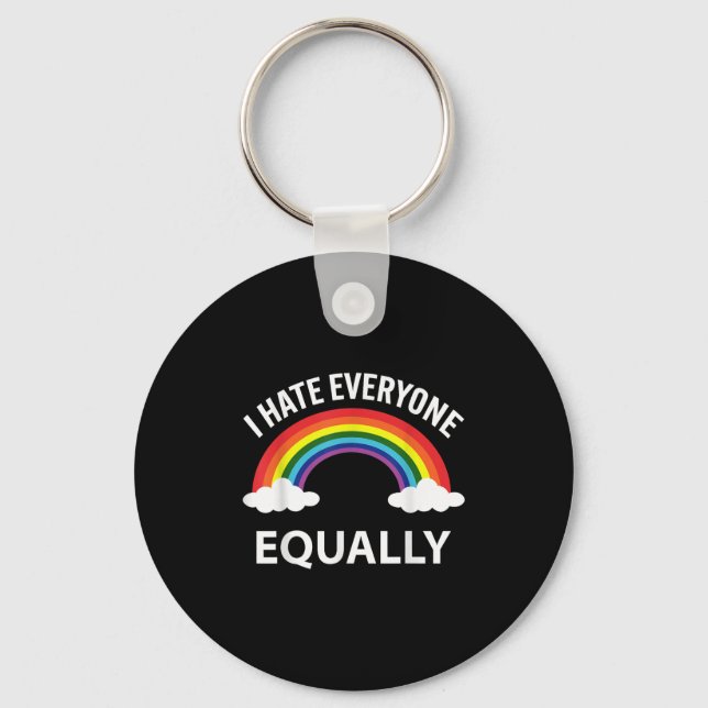 I Hate Everyone Equally Lgbtq Pride Month Flag Rai Key Ring (Front)
