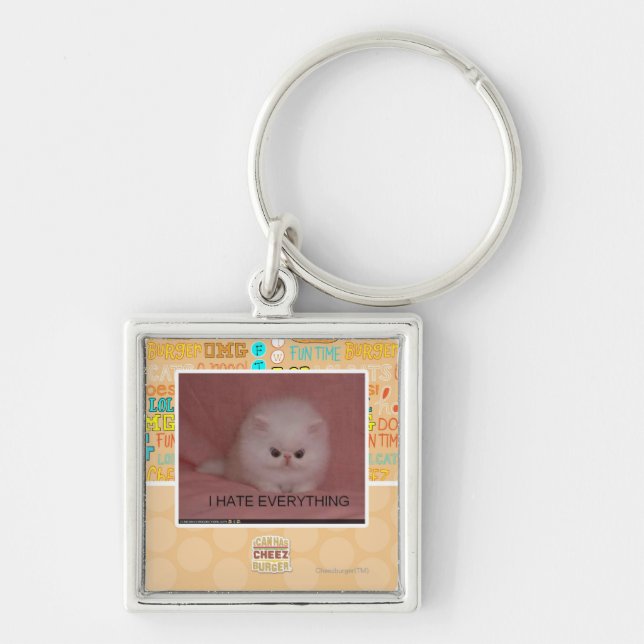 I hate everything key ring (Front)