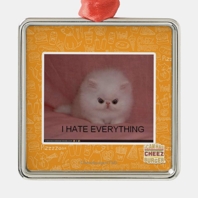 I hate everything metal tree decoration (Front)