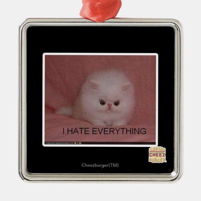 I hate everything metal tree decoration (Front)