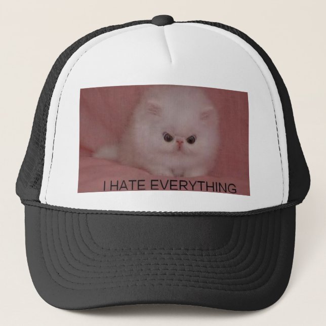 i hate everything trucker hat (Front)
