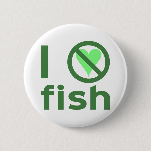 I Hate Fish 6 Cm Round Badge (Front)