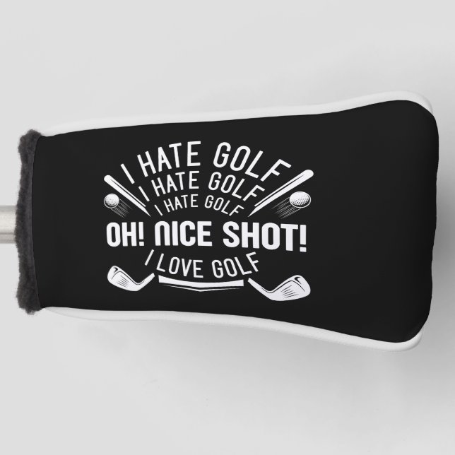 I Hate Golf  Golf Head Cover (Front)