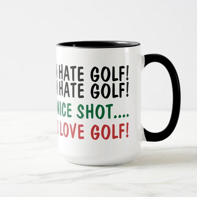 I Hate Golf! I Love Golf! Humour Mug (Right)