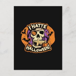 i hate halloween postcard