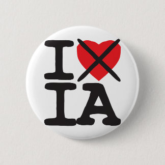 I Hate IA - Iowa 6 Cm Round Badge