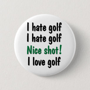 I Hate - Love Golf 6 Cm Round Badge