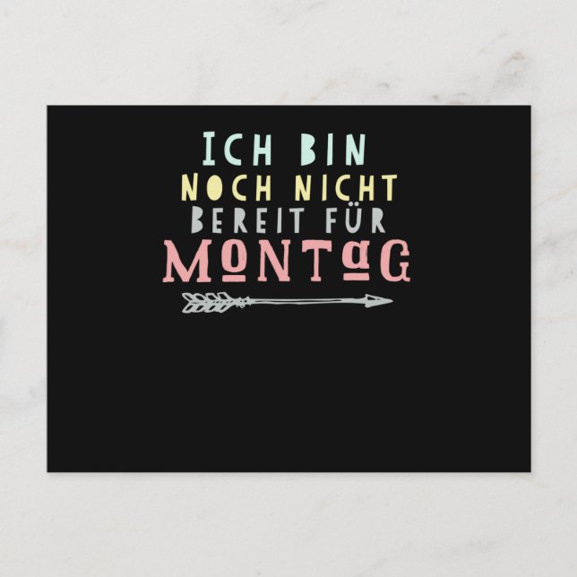 I Hate Monday Funny Saying Postcard (Front)