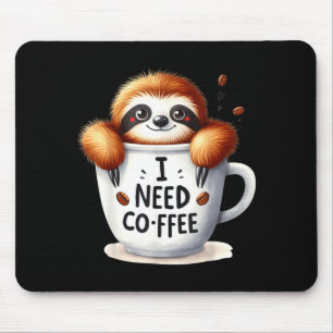 I hate mondays cute sleepy sloth pillow quote mouse mat