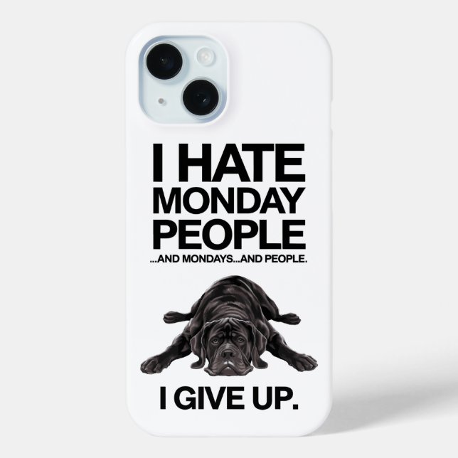 I Hate Mondays Lazy Dog Funny Design Case-Mate iPhone Case (Back)