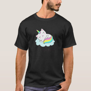 I Hate Mondays Lazy Unicorn Cat Sarcastic Saying T-Shirt