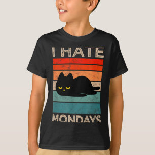I Hate Mondays Retro Cat – Funny Lazy Cat T-Shirt