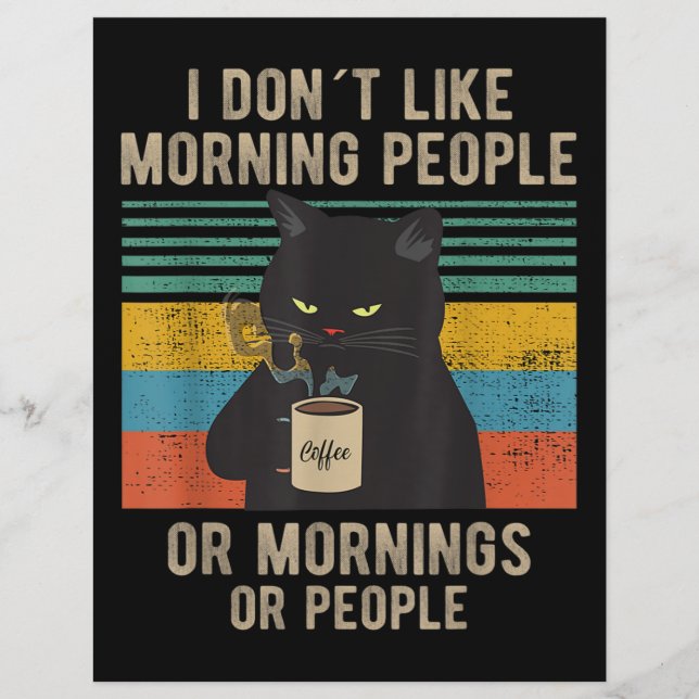 I Hate Morning People And Mornings And People Cat Custom Letterhead (Front)