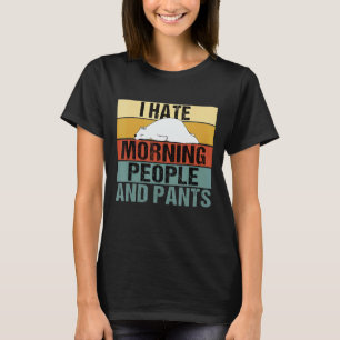 I Hate Morning People And Pants Bear Retro T-Shirt