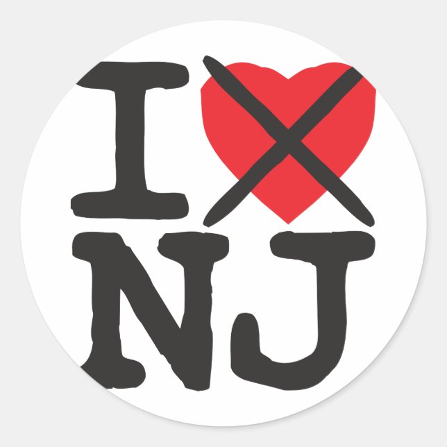 I Hate NJ - New Jersey Classic Round Sticker (Front)
