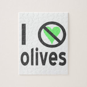 I Hate Olives Black Jigsaw Puzzle