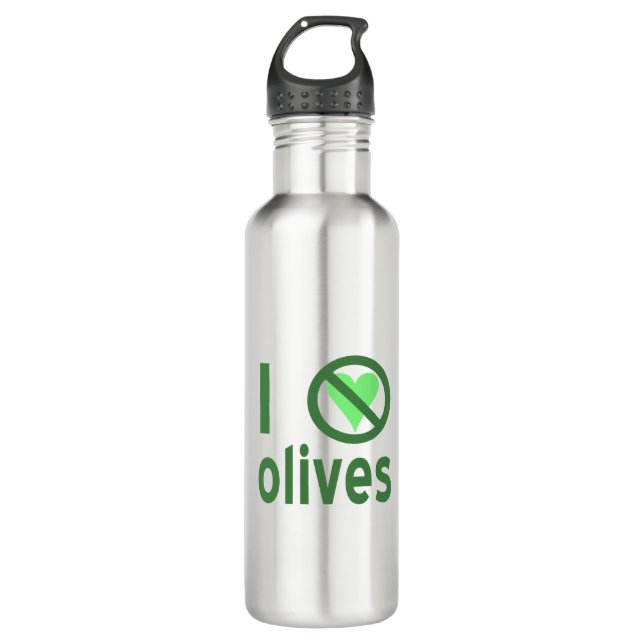 I Hate Olives I No Love Olives Green 710 Ml Water Bottle (Front)