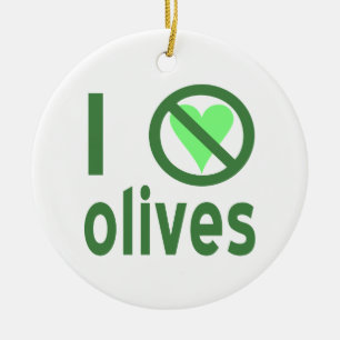 I Hate Olives No Love Green Ceramic Tree Decoration