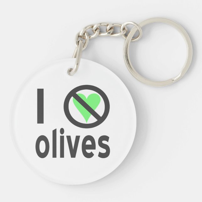 I Hate Olives No Love Key Ring (Back)
