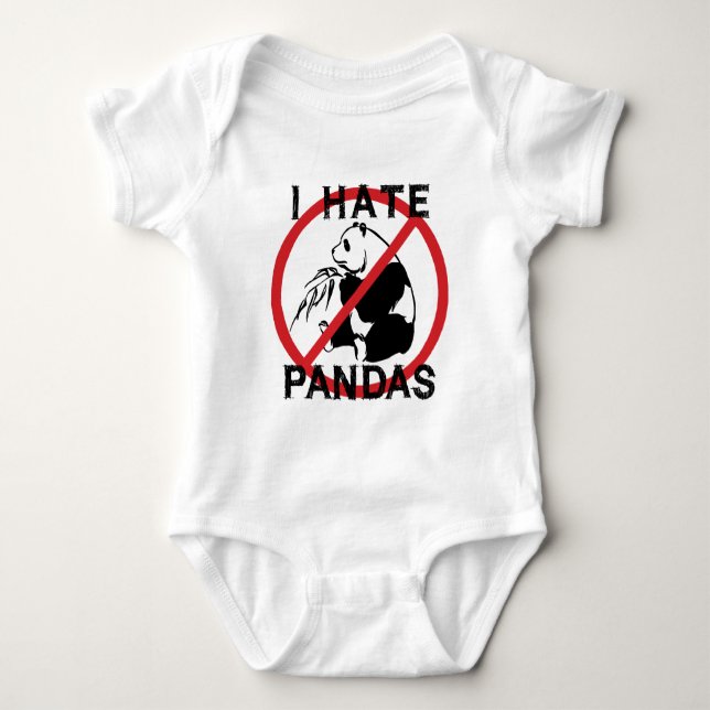 I Hate Pandas Baby Bodysuit (Front)