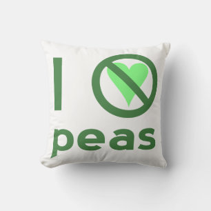 I Hate Peas Green Text Cushion