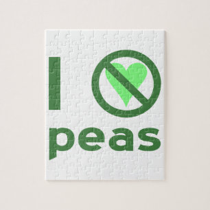 I Hate Peas Green Text Jigsaw Puzzle