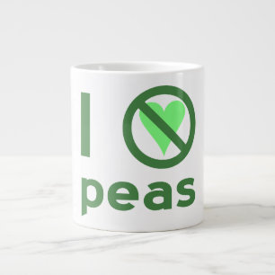 I Hate Peas Green Text Large Coffee Mug