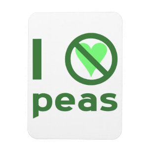 I Hate Peas Green Text Magnet