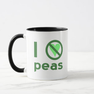 I Hate Peas Green Text Mug