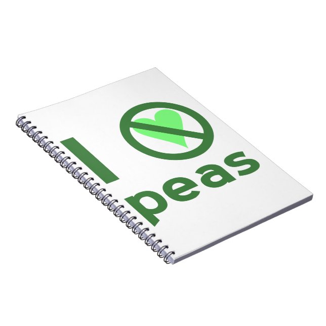 I Hate Peas Green Text Notebook (Right Side)