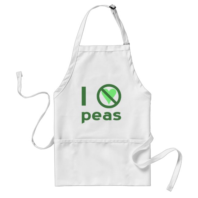 I Hate Peas Green Text Standard Apron (Front)