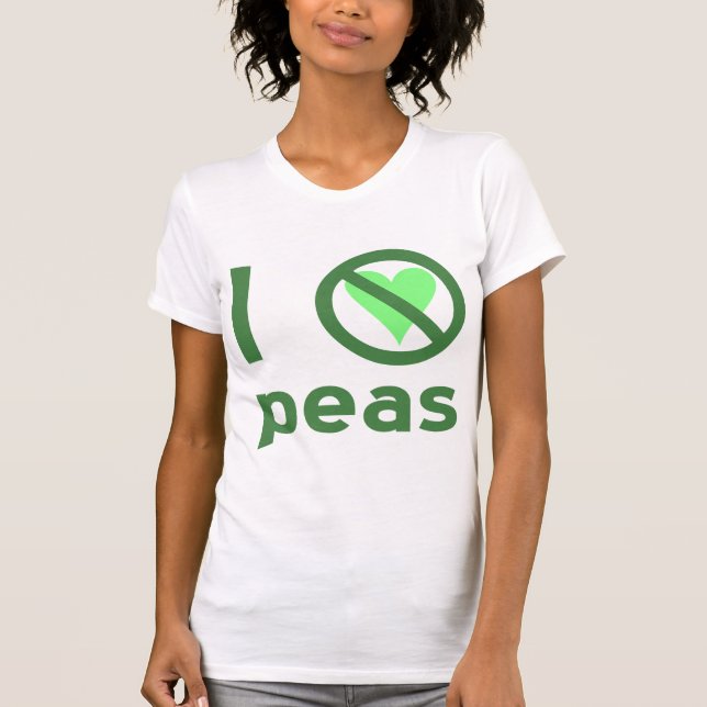 I Hate Peas Green Text T-Shirt (Front)