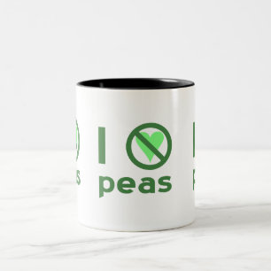 I Hate Peas Green Text Two-Tone Coffee Mug