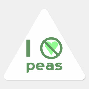 I Hate Peas I No Love Peas Triangle Sticker