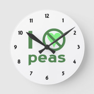 I Hate Peas Round Clock