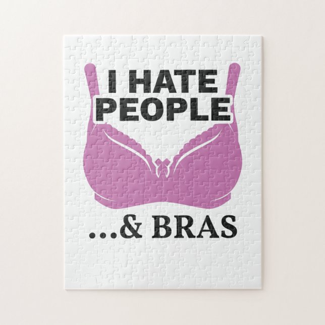 I Hate People and Bras Introvert Gift Jigsaw Puzzle (Vertical)
