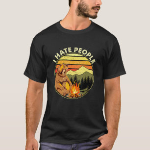 I Hate People Bear Camping Nature Pun T-Shirt