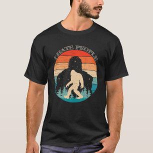 I Hate People Bigfoot Retro Sasquatch Silhouette S T-Shirt