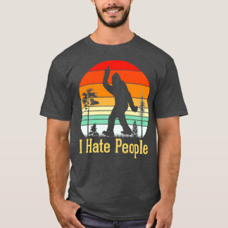 I Hate People Bigfoot Retro T-Shirt
