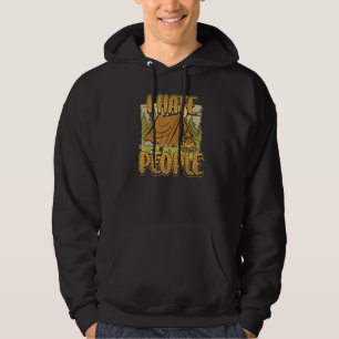 I Hate People Camping Colourful Tents Campfire Vin Hoodie