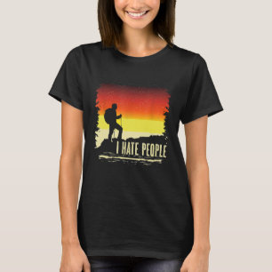 I Hate People Camping Hiking Mountains Sunset Wund T-Shirt