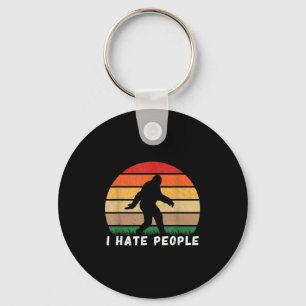 I Hate People - Funny Vintage Bigfoot Retro Sasqua Key Ring
