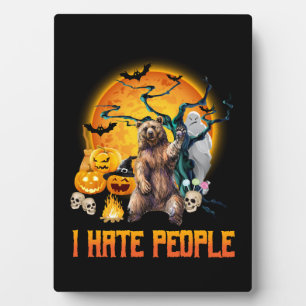 I hate people halloween nightmare t shirt plaque