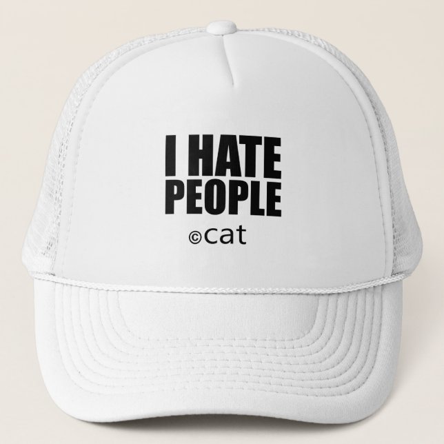 I hate people, I hate people and dogs Trucker Hat (Front)
