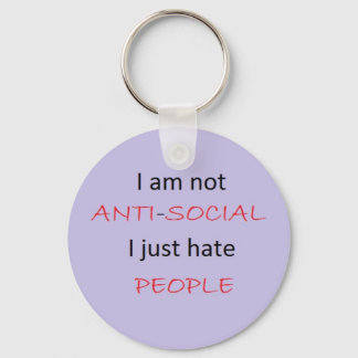 I Hate People Key Ring