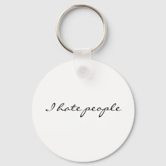 I hate people key ring
